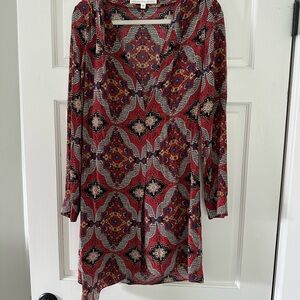 Veronica Beard Red and Black Bishop Sleeve Sundress